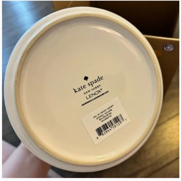 Kate Spade Deco Dot utensil holder set new in box - Picture 7 of 7